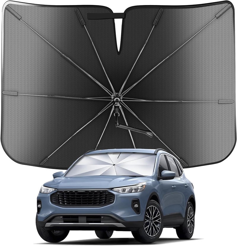 Epltion [Upgrade] Portable for Ford Escape 2020-2025 Windshield Sunshade[Military-Grade Sturdy] with Carry Bag, Ice Crystal Durable Shade Umbrella UPF50+ UV Front Window Heat Insulation Outdoor Camping - Image 1